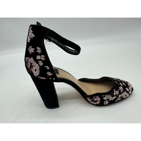 White House Black Market Womens Embroidered Goth Heeled Sandals Size 7M Black - Picture 10 of 11